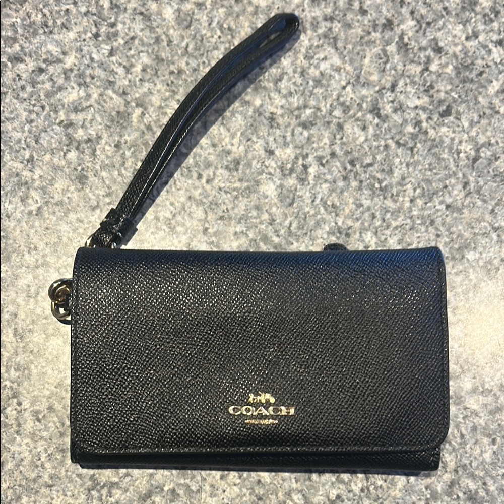 Sleek Black Wristlet